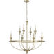 Emery 8 Light 33.5 inch Modern Gold Chandelier Ceiling Light